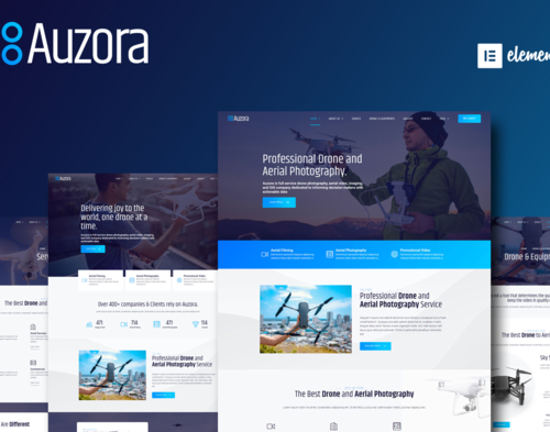 Auzora - Drone Aerial Photography Elementor Template Kit