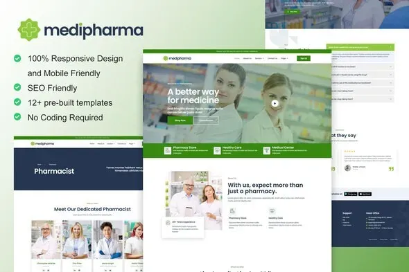 MediPharma - Pharmacy & Medical Elementor Template Kit best MediPharma pharmacy Elementor template download