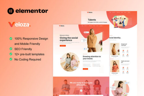 best influencer agency Elementor template kit download