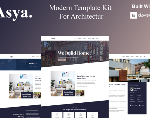Asya - Modern Architecture Elementor Template Kit