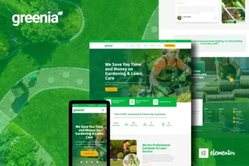 best Greenia gardening Elementor template instant download