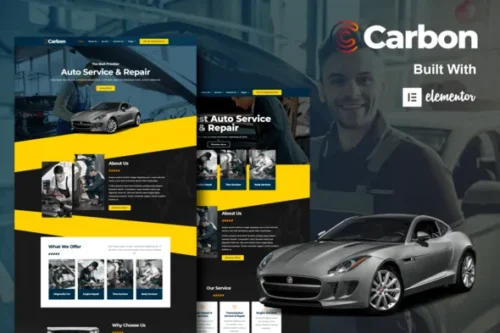 best car service Elementor template kit instant download
