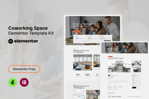 best coworking space elementor template kit download