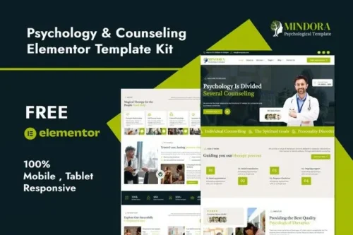 best psychology elementor template instant download