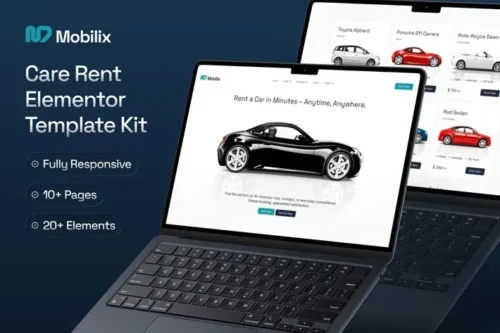 best Mobilix Elementor template kit car rental website