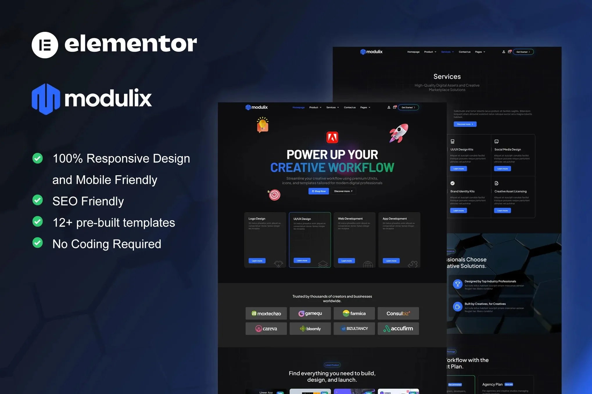 Modulix - Digital Product Store Elementor Pro Template Kit best Modulix Elementor template download for digital stores