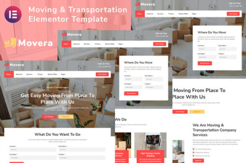 best moving company Elementor template instant download
