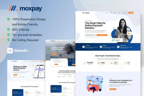 best Moxpay payment gateway Elementor template download