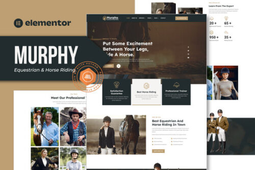 best Murphy equestrian Elementor template download for horse website