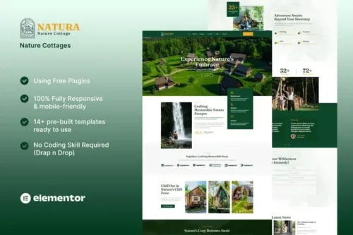 best nature cottages elementor template kit download