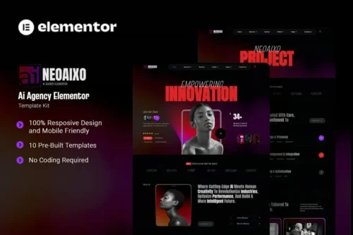 best AI agency Elementor template kit download