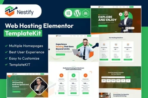 best web hosting Elementor template kit instant download