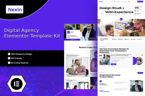best Nexin digital agency Elementor template download