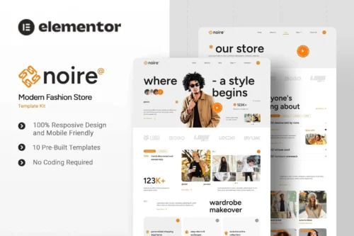 best Noire fashion store template instant download