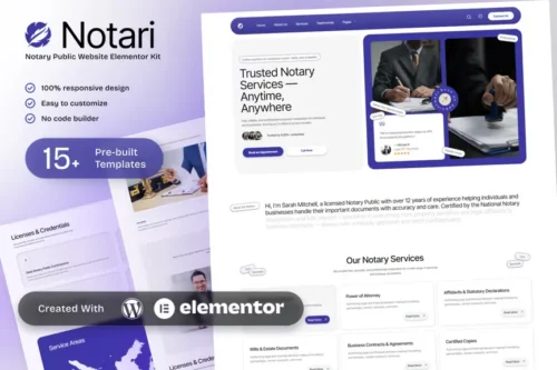 best notary public elementor template kit download
