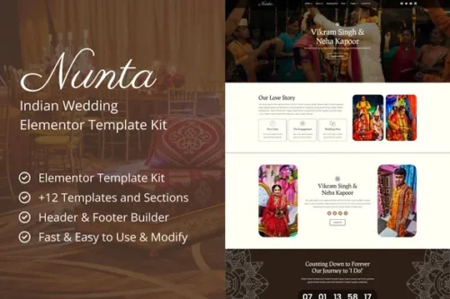 best Indian wedding Elementor template kit download