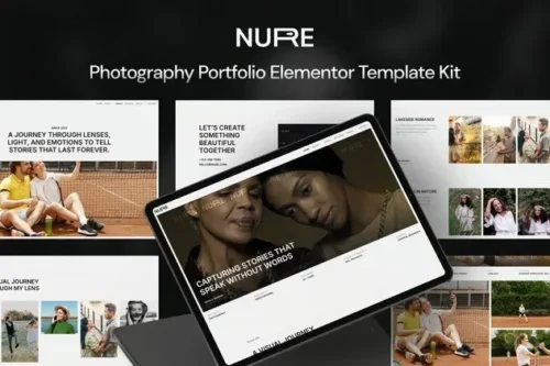best photography portfolio elementor template kit instant download