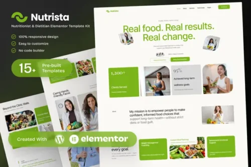 best nutritionist website template instant download