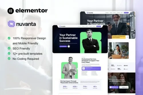 best coaching website Elementor template kit instant download