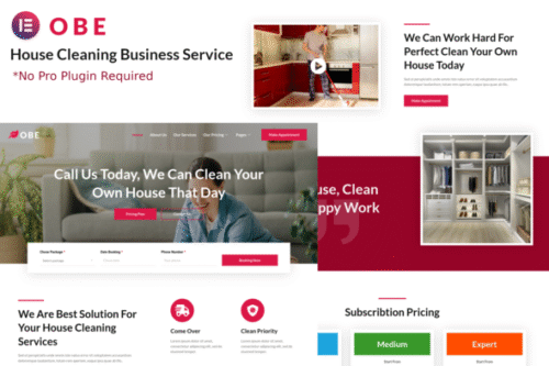 best house cleaning website template download