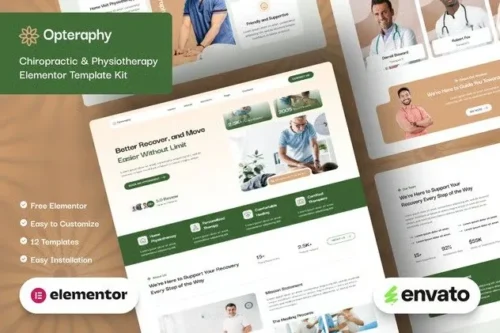 best chiropractic Elementor template kit instant download