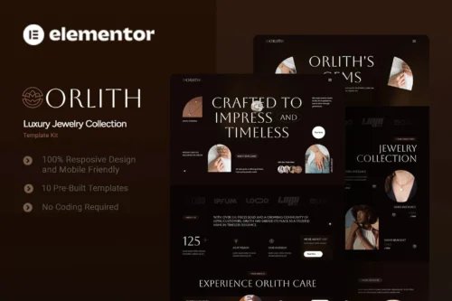best luxury jewelry Elementor template kit instant download