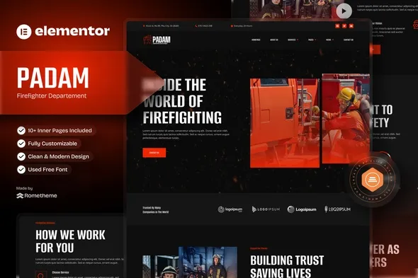 https://previews.customer.envatousercontent.com/files/583132948/Padam%20-%20Kits%20Cover.jpg best fire department Elementor template kit instant download