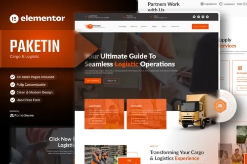 best cargo logistics elementor template kit download