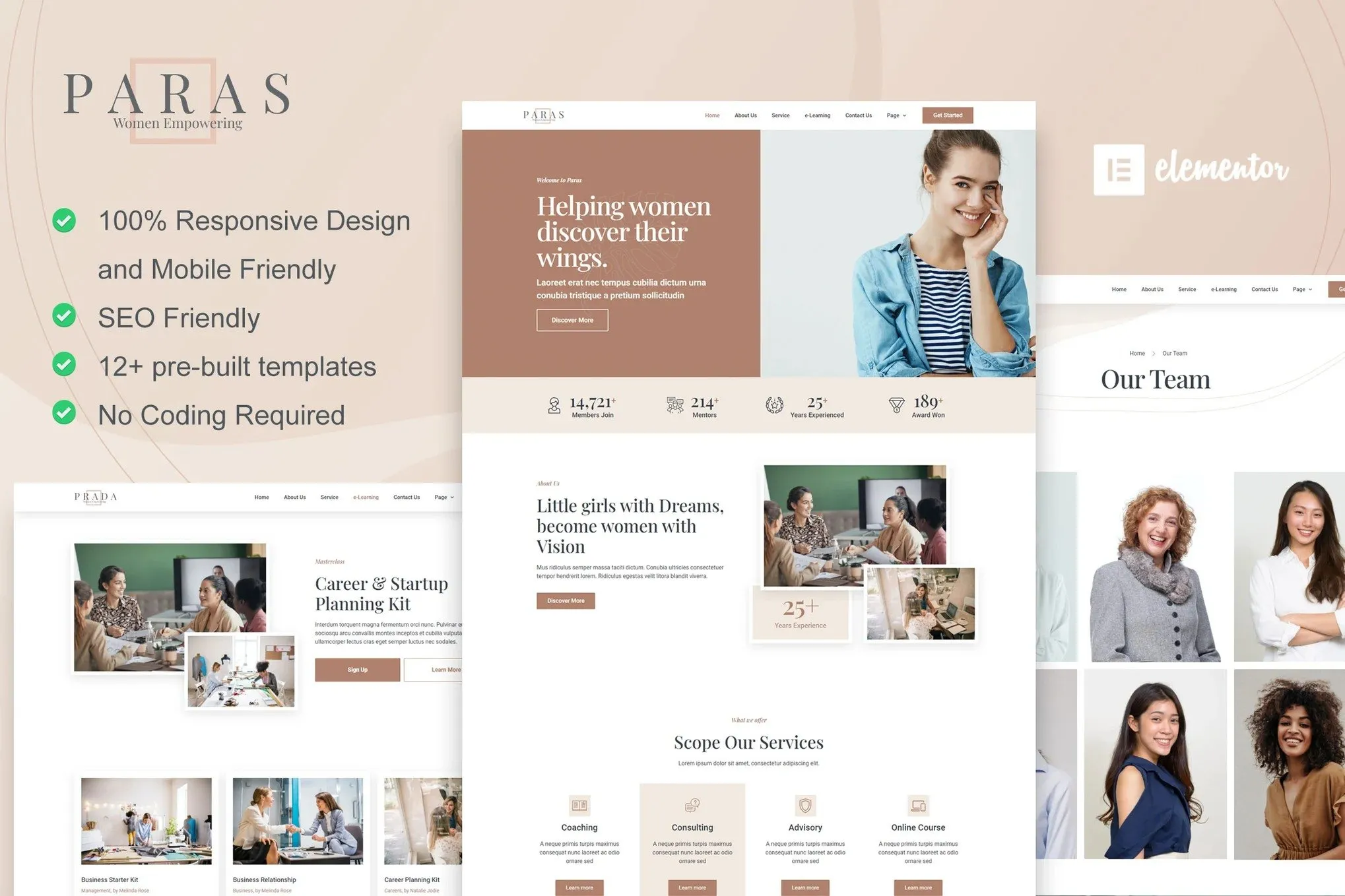 Paras - Business Coach for Women Elementor Template Kit best Paras Elementor template kit download
