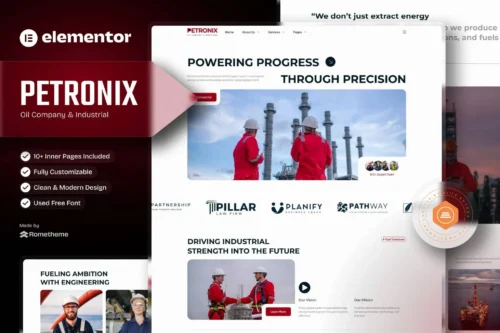 best oil company Elementor template kit instant download