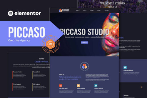 best Piccaso Photography Elementor Template Kit download