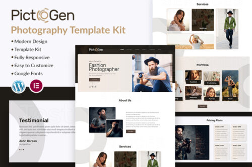 best photography portfolio Elementor template download