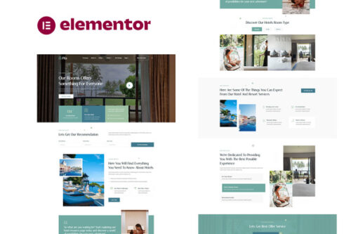 best hotel Elementor template kit instant download