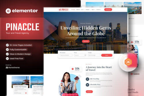 best tour and travel Elementor template kit download