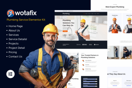 best plumbing Elementor template kit instant download