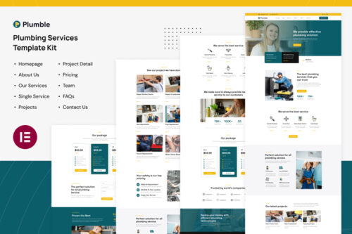 best plumbing Elementor template kit instant download
