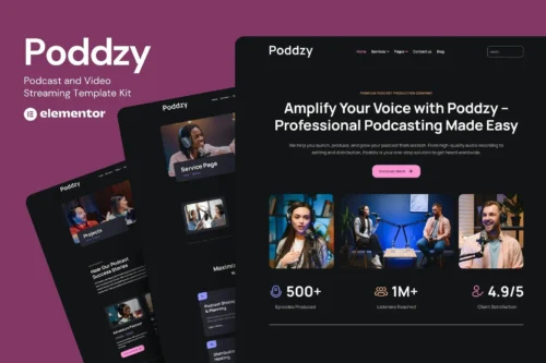 best Podzzy Elementor podcast template download