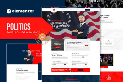 best political candidate website template for elementor download