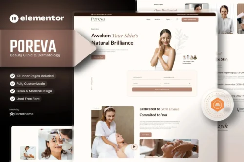 best beauty clinic Elementor template kit download