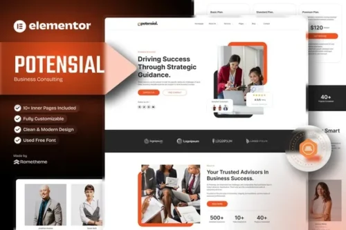 best business consulting Elementor template kit download