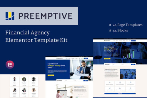 best Preemptive finance Elementor template kit instant download