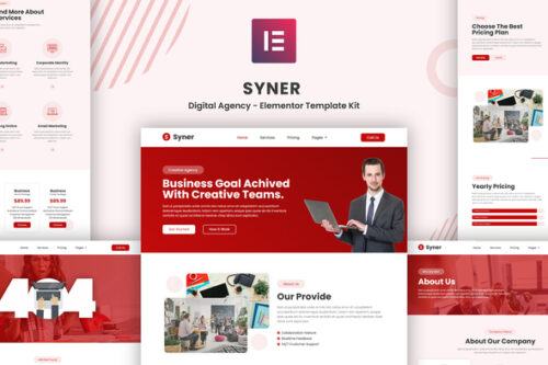 best Syner creative agency Elementor template kit download