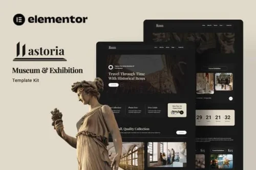 best museum exhibition Elementor template instant download