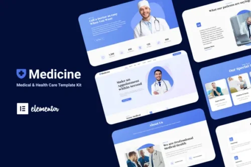 best medical Elementor template kit instant download