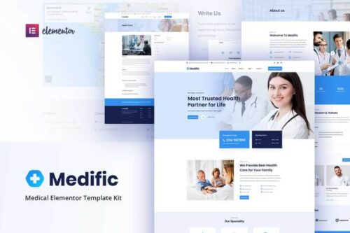 best medical Elementor template kit instant download