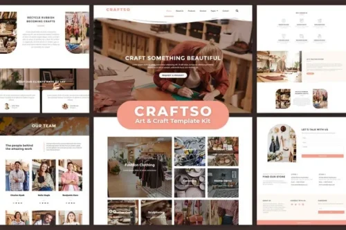 best crafting Elementor template kit instant download