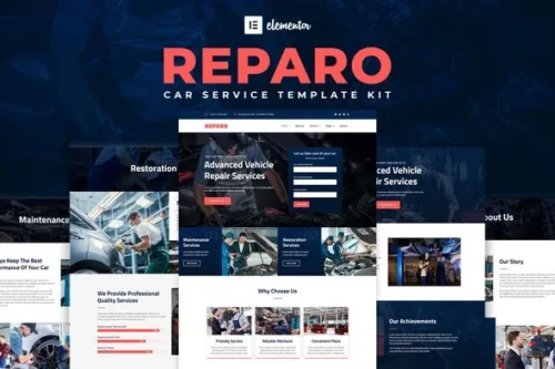 best Reparo Elementor template car service website download