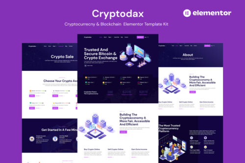 best cryptocurrency Elementor template kit instant download