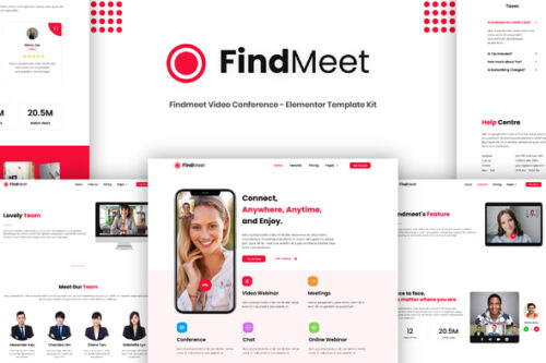 best video conference Elementor template kit instant download