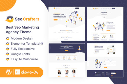 best SEO agency Elementor template for instant download